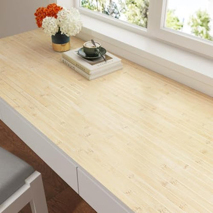 Bamboo Wood Grain Contact Paper Peel and Stick Countertops Wood Wallpaper - size: 17.7" x 118"