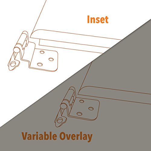 Satin Nickel 3/8-in. Inset Hinge (10-pairs) - color: Satin Nickel, size: 3/8" Inset, 10-Pack