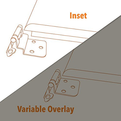 Satin Nickel 3/8-in. Inset Hinge (10-pairs) - color: Satin Nickel, size: 3/8" Inset, 10-Pack