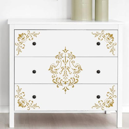 Damask Stencils for Walls 12inch Damask Stencil - style: Damask 02