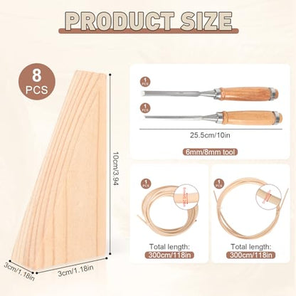 Reaeng Rattan Repair Kit for Chair Caning, Complete Furniture Restoration Kit with 15.7 x 39.4 Inch Cane Webbing Roll, Spline, 2 Caning Chisels and 8 Wooden Wedges - color: Style A