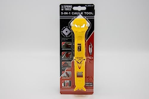 Spring Tools 5-1 Caulk Tool; 5 in 1 Caulking Tools Caulk Finishing Tool Caulk Remover Tool Caulk Remove Scraper Silicone Tool for Bathroom