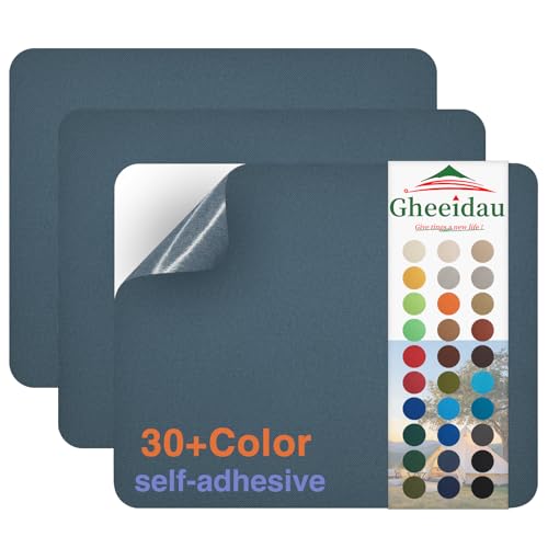Gheeidau Canvas Repair Patch 9×11 Inch 3Pcs Waterproof Self-Adhesive Fabric Repair Patch for Tents,Boat Cover,Pop Up Canopy,Patio,Bags,Car Seats,Sofas,Furniture Cover(Denim Blue) - color: Denim Blue