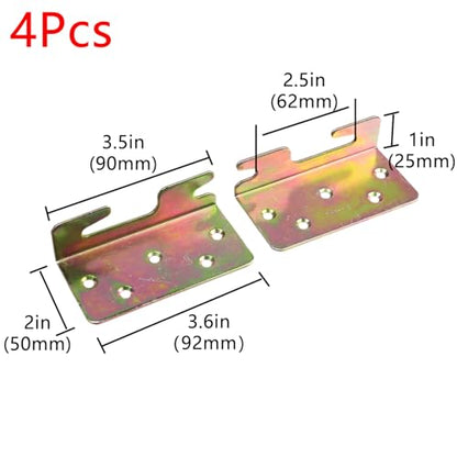 Geesatis Beds Rail Bracket,4 PCS Bed Rail Hooks Plates,3.6" x 2"