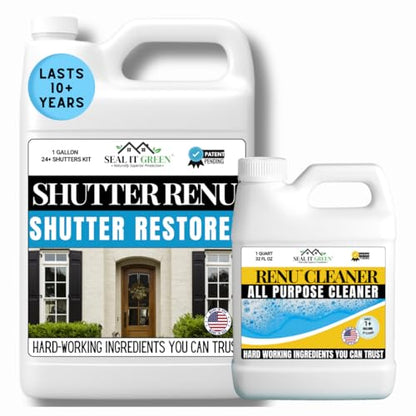 Premium Shutter Restorer & Cleaner kit | Lasts 10+ Yrs. | Gallon Kit - size: Gallon Kit / 128 Fl Oz (Pack of 1)