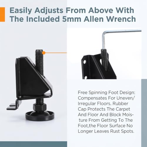 12 PCS Adjustable Leveling Feet, Carbon Steel Furniture Levelers