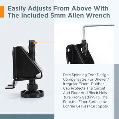 12 PCS Adjustable Leveling Feet, Carbon Steel Furniture Levelers