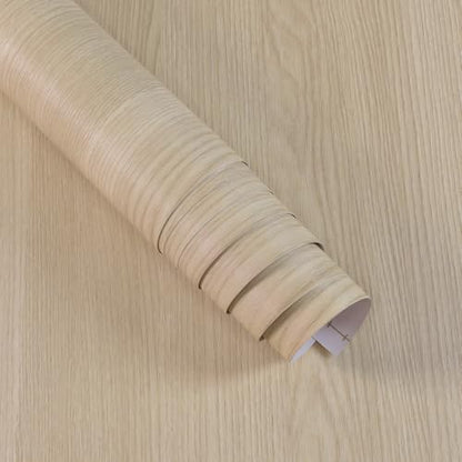 15.7"x196" Beige Wood Contact Paper Wood Grain Peel and Stick Wallpaper - size: 15.7" x 196.9"