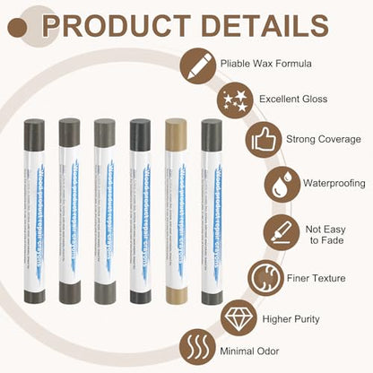 uxcell 12Pcs Wood Filler Sticks Kit, 12 Colors Gray & Modern Series - color: Gray Modern Series