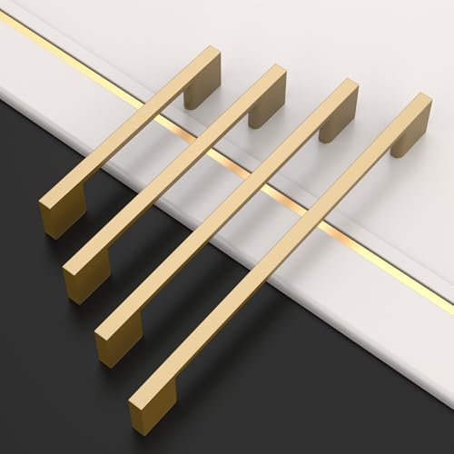 Amerdeco 10 Pack Champagne Bronze Cabinet Pulls 3-3/4 Inch(96MM) Hole Centers Kitchen Cabinet Handles Cabinet Hardware Kitchen Handles for Cabinets Cupboard Handles Drawer Pulls ZH0060 - color: Champagne Bronze, size: 3.75" hole center