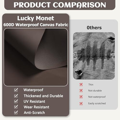 Waterproof Marine Canvas Fabric by The Yard 58" W 600D PVC Backing 15 Yards - color: Dark Brown, size: 15 Yards