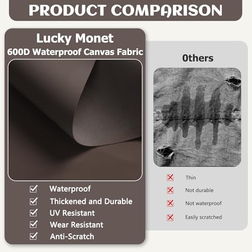 Waterproof Marine Canvas Fabric by The Yard 58" W 600D PVC Backing 10 Yards - color: Dark Brown, size: 10 Yards