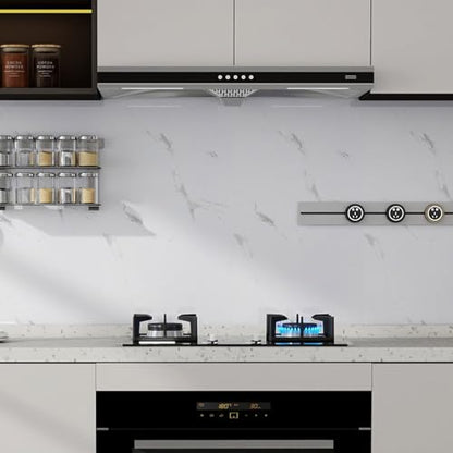 Glossy Marble Contact Paper Peel and Stick Wallpaper 17.7"x394" White - color: White, size: 17.7"W x 394"L