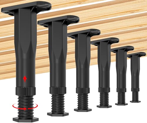 6PCS Adjustable Bed Frame Support Legs(8.3"-14.5"),Center Slats Support Leg - color: 6pcs(8.3-14.5inch)-rigid Plastic