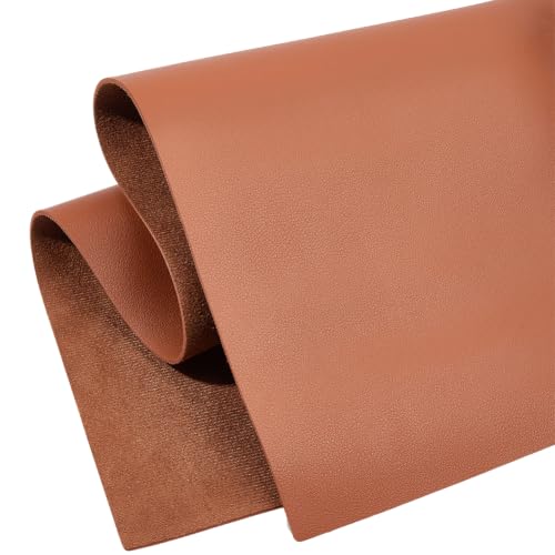 23.6 x 13 Inch Solid Color Litchi Leather Sheet 1.5mm PU Leather Tooling Leatherette Synthetic Fabric Roll Flawless Pieces Square Sheet for DIY Earrings Bows Crafts Making(Camel) - color: Camel