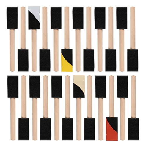 Mister Rui 24 Pack 1 Inch Foam Paint Brushes for Painting and Cleaning - color: Foam Brush Set | Pack of 24