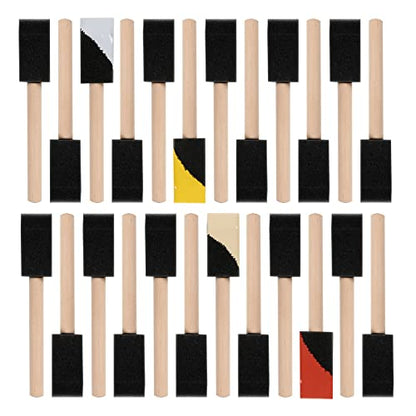 Mister Rui 24 Pack 1 Inch Foam Paint Brushes for Painting and Cleaning - color: Foam Brush Set | Pack of 24