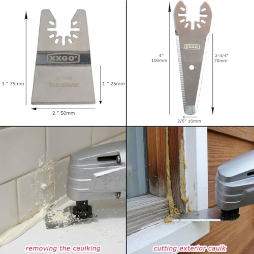 XXGO 4 Pcs Rigid Multi Tool Scraper Blades for Scraping Cutting Removing - size: Multi Tool Scraper Blade - 4 Pcs