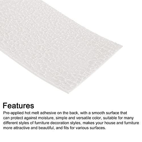 uxcell White PVC Edge Banding, 1-5/8" x 24.6ft Pre-Glued Flexible Edge Banding for Furniture Repair & Restoration - size: 1-5/8 Inch x 24.6ft