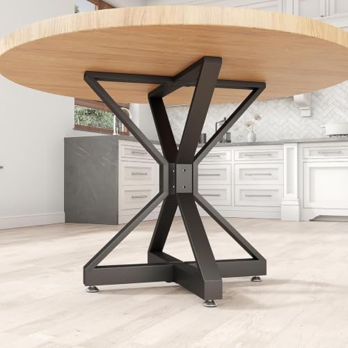 Metal Table Base with Suction Cups for DIY Dining Tables - color: Black