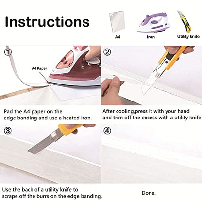 PVC Edge Banding, 1/2 inch x 25ft roll of Veneer Black Edge Banding Pre-glued Flexible Edging, Tape Banding on with Hot Melt Adhesive Easy Application for Cabinet Repair Furniture - color: Black, size: 1/2"x 25ft