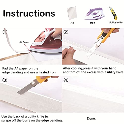 PVC Edge Banding, 3/4 inch x 25ft roll of Veneer Black Edge Banding Pre-glued Flexible Edging, Tape Banding on with Hot Melt Adhesive Easy Application for Cabinet Repair Furniture - color: Black, size: 3/4"x 25ft