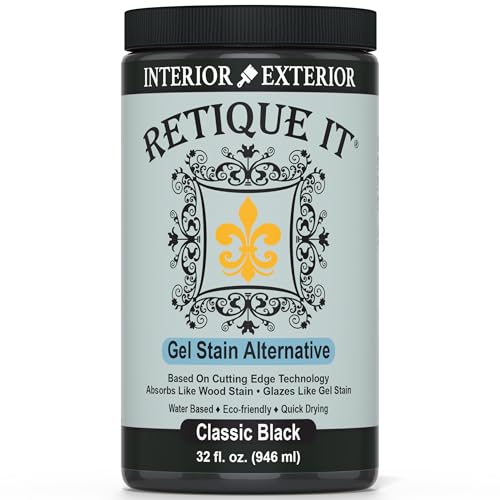 Water-Based Gel Stains by Retique It (32oz Stain, 10 Classic Black) - color: 10 Classic Black, size: 32oz Stain