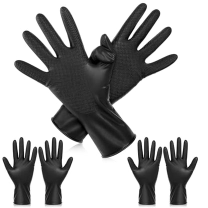 3 Pairs Hair Dye Gloves Reusable Rubber Glove Professional Hair Coloring Accessories Tools Black Washable Home Cleaning Gloves for Home Hair-Salon Barbe Dyeing Coloring Cleaning