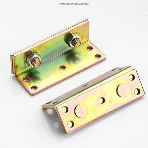 Bed Rail Brackets Bed Frame Hardware Gold - color: Gold, size: Medium