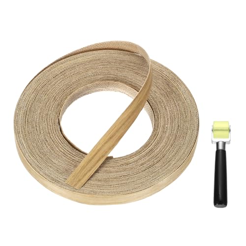 uxcell 1/2" x 49 ft Wood Edge Banding Pre-Glued Iron On Strip White Oak - color: White Oak, size: 1/2" x 49 ft