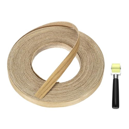 uxcell 1/2" x 49 ft Wood Edge Banding Pre-Glued Iron On Strip White Oak - color: White Oak, size: 1/2" x 49 ft