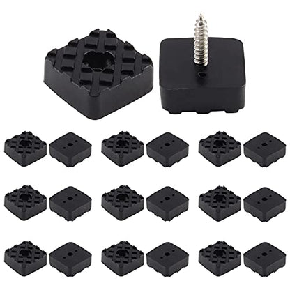 Bonsicoky 0.87Inch/22mm Rubber Furniture Pads, Black, 20Pcs - size: 22mm (Square, Black)