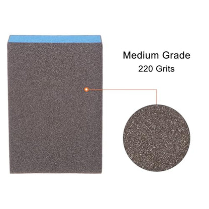 HARFINGTON 4pcs Sanding Sponge Blocks #220 (800-1000 Grits) Wet/Dry Hand Sanding Sponges, 100x70x25mm Foam Sanding Block Pad for Polishing Kitchen Metal Wood Drywall Furniture, Brown&Blue - color: Brown, Blue, size: 800-1000 Grits