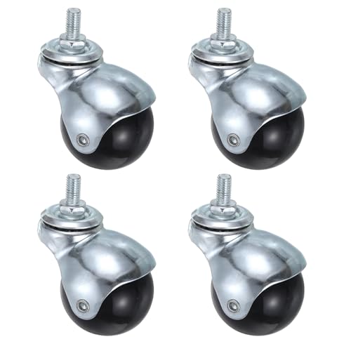 uxcell 2 Inch Ball Caster Wheels, 4pcs Threaded Stem Caster 360 Degree Rotatable Caster Wheels for Furniture, Silver Tone - color: Silver Tone, size: 2 Inch
