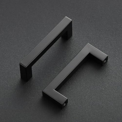 Ravinte Matte Black Square Pulls Cabinet Handles,3-1/2 Inch,30 Pack - color: Matte Black, size: 3-1/2 Inch Hole Center