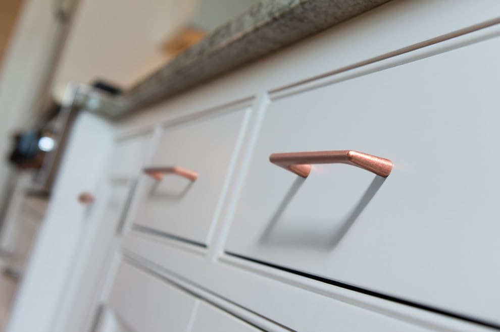 Goo-Ki Antique Copper Cabinet Pulls with 5''(128mm) Hole Centers,Retro Style Zinc Alloy Cabinet Pulls for Drawer,Cupboard, Wardrobe,24 Pack - color: Antique Copper, size: 5'' Hole Centers