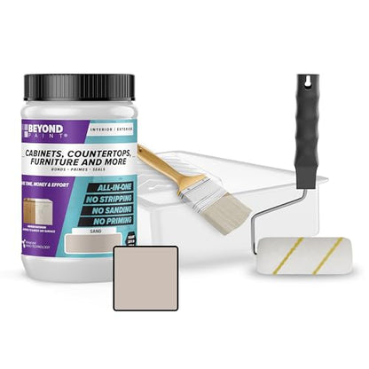 Beyond Paint Cabinet Makeover Kit with Paint and Tools for Cabinets, Countertops, Furniture and Doors, Cabinet Kit, Sand - color: Sand