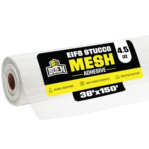 EIFS Stucco Mesh Tape 38"x150', Self-Adhesive Fiberglass Drywall Repair - color: Self-Adhesive, size: 38" x 150'