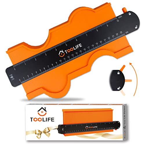 TOOLIFE Contour Gauge,Christmas Gifts for Men Dad Husband,Woodworking Tools for Flooring Carpentry, Stocking Stuffers for Him, Anniversary Birthday ideas, Shape Duplicator Cool Gadgets(10Inch) - style: 10 INCH