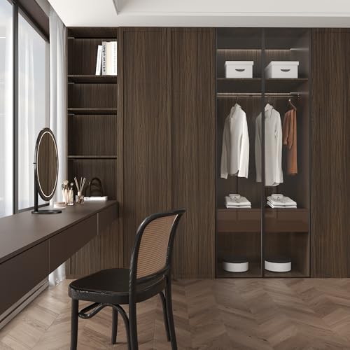 Walnut Wood Grain Contact Paper Peel and Stick Self Adhesive Wallpaper Dark Brown Wood Contact Paper for Furniture Countertops Bubble Free Design Thick Removable Waterproof Top Vinyl Wrap 48''x197'' - color: Walnut Brown, size: 48" x 197"