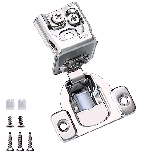 Soft Close Cabinet Hinges, HTCELLE 10 Pack 5 Pair 1-1/2 inch Overlay Self Slow Closing Door Hinges for Kitchen Cabinets, Face Frame Cabinet Concealed Hinges with Built-in Damper, 3 Way Adjustability - color: 10PACK, size: 1-1/2 in. Overlay