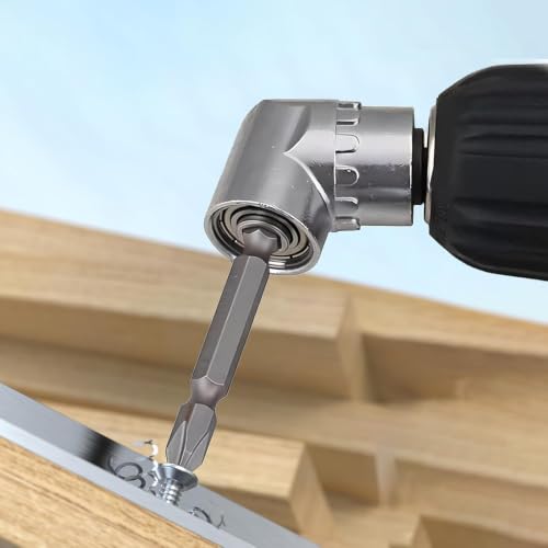 Right Angle Drill Driver, 105 Degree Adapter for Electric Drill, Screwdriver, and DIY Home Projects（Silver） - color: Silver