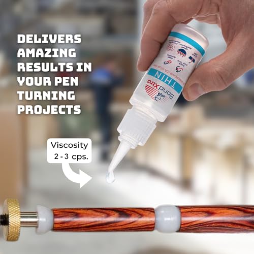2 oz PremiumThin Viscocity CA Glue for Woodworking, Caps and Microtips, Super Glue Kit for Woodturning, Plastic, Wood and DIY Craft-1 Pack - size: 2 oz, style: THIN