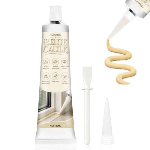 100ML Beige Caulk, Strong Adhesion Waterproof Shrink Crack Proof