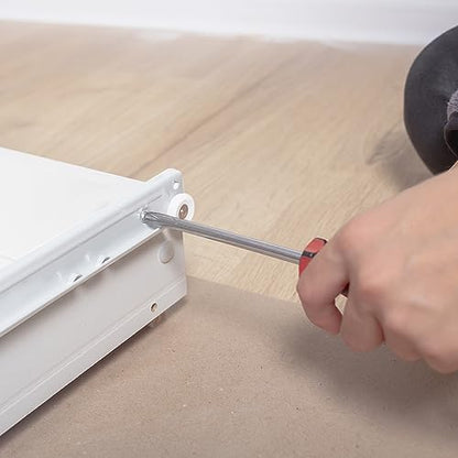 MOUYAT 6 Pairs 12 Inch Bottom Mount Drawer Slide, Heavy Duty Drawer Rails with Mounting Screws, Replace Drawer Track Hardware, Fits Bottom/Side-Mounted Drawer, White - size: 12 Inch White