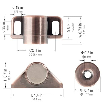 SDTWZW 4 Pack Magnetic Door Catch, Cabinet Magnet Latch for Closure