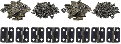 Piutouyar 50 Pcs Mini Bronze Hinges, Rectangle Small Antique Bronze Decorative Mini Hinges for Jewelry Box, Wooden Crafts, Door Cabinet Crafts (18x16mm) (Pack of 2) - size: 18x16mm (Pack of 2)