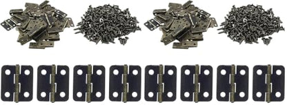 Piutouyar 50 Pcs Mini Bronze Hinges, Rectangle Small Antique Bronze Decorative Mini Hinges for Jewelry Box, Wooden Crafts, Door Cabinet Crafts (18x16mm) (Pack of 2) - size: 18x16mm (Pack of 2)
