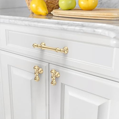 Asidrama 10 Pack 3 Inch(76mm) Gold Kitchen Cabinet Handles, Cabinet Pulls Kitchen Cabinet Hardware for Cupboard Drawer Pulls - color: Gold, size: 3" Hole Center, style: 10 Pack
