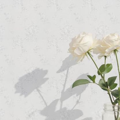 White Wallpaper Peel and Stick Embossed Floral Contact Paper 17.3 x 118.1in - color: White, size: 17.3" x 118.1"